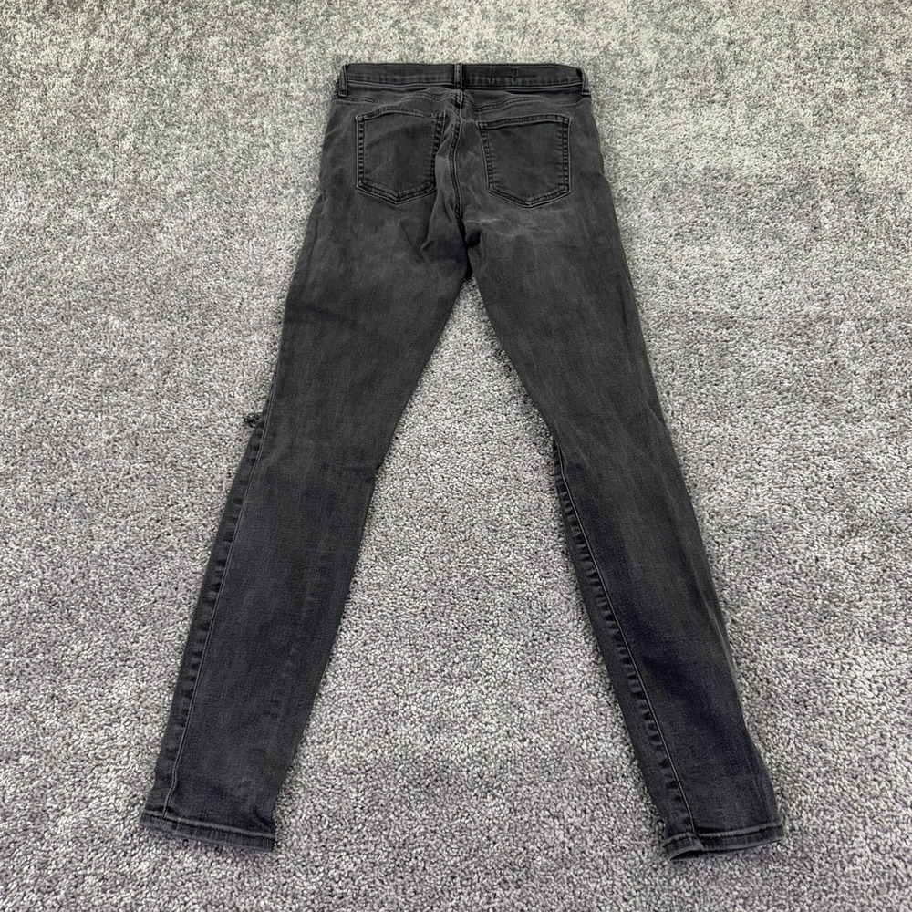 Gap Jeans Womens 29 Dark Gray Resolution True Skinny High Rise Distressed Denim